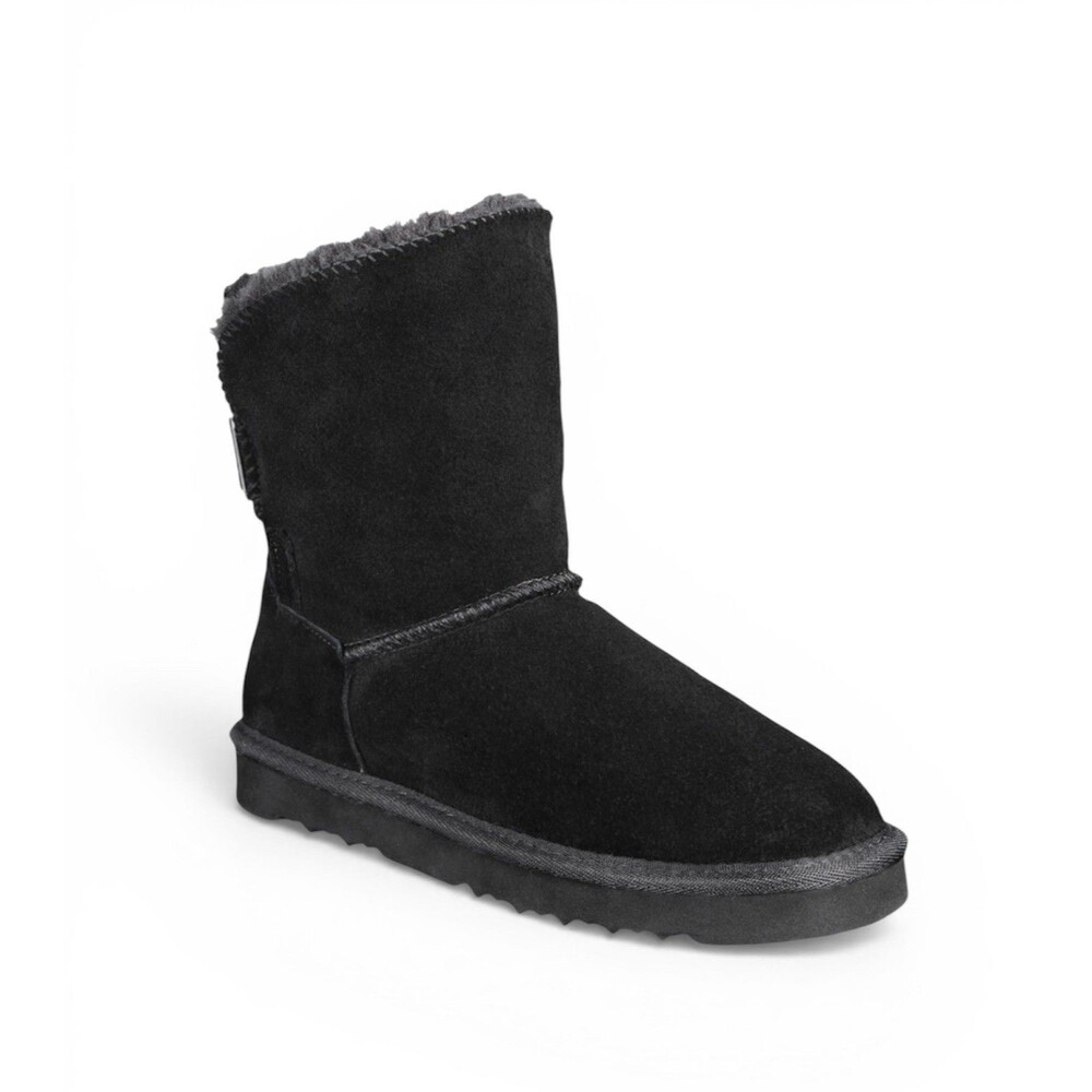 Style & Co Teenyy Suede Winter Booties Black Faux Fur Lined Boots Size 5 NEW - Picture 1 of 10